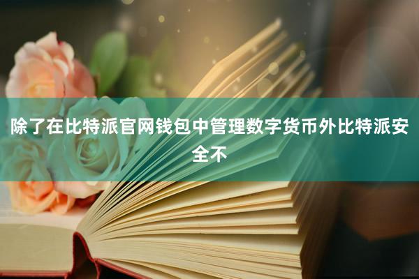 除了在比特派官网钱包中管理数字货币外比特派安全不