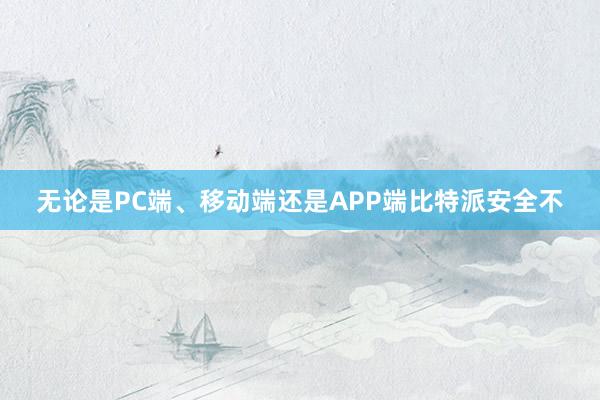 无论是PC端、移动端还是APP端比特派安全不