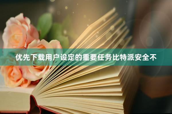 优先下载用户设定的重要任务比特派安全不